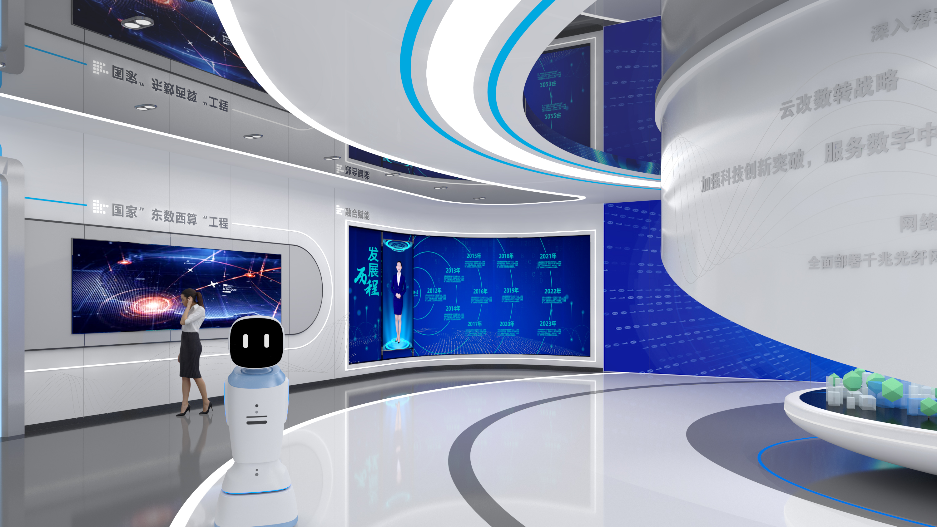 中国电信京津冀大数据产业园算力调度指挥中心展厅-13