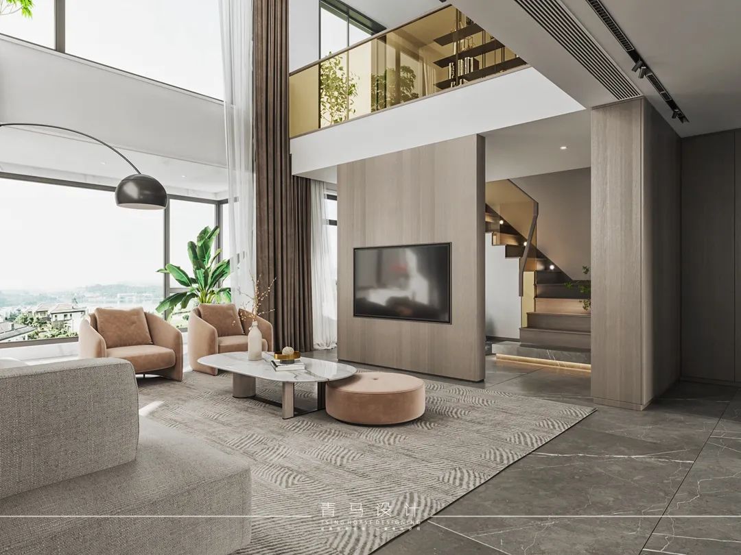 南湖艺境顶复现代简约设计丨青马别墅空间设计-37