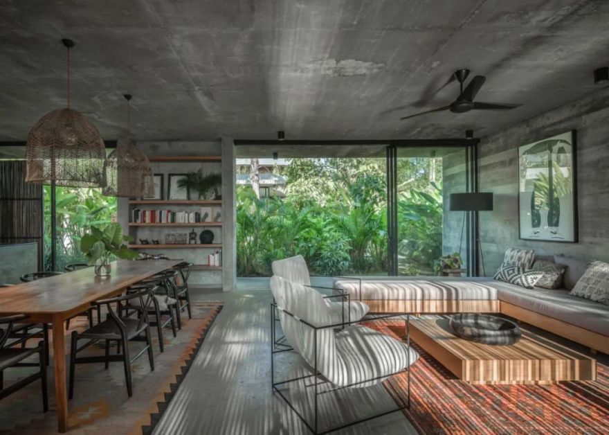 印度尼西亚 800㎡私密住宅,绿色景观中的混凝土盒子-12