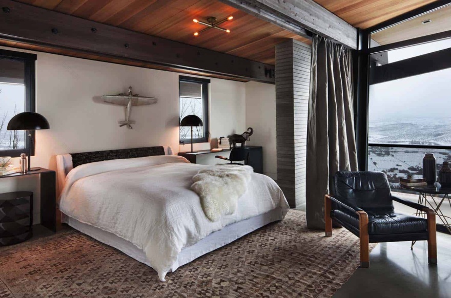 Majestic mountain home of stone and glass dominates its Utah landscape-19