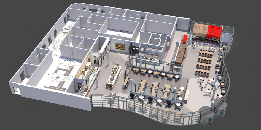 Restaurant Axonometric Studies - 3D Plans (Archive)-25