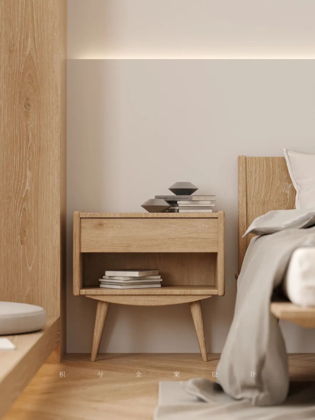 日式禅意奶油原木之家丨枳兮设计事务所-0