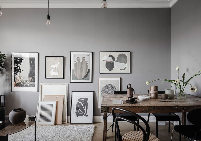 哥德堡 51 平米时尚公寓 | 灰墙砖厨、复古走廊,小空间大创意-9