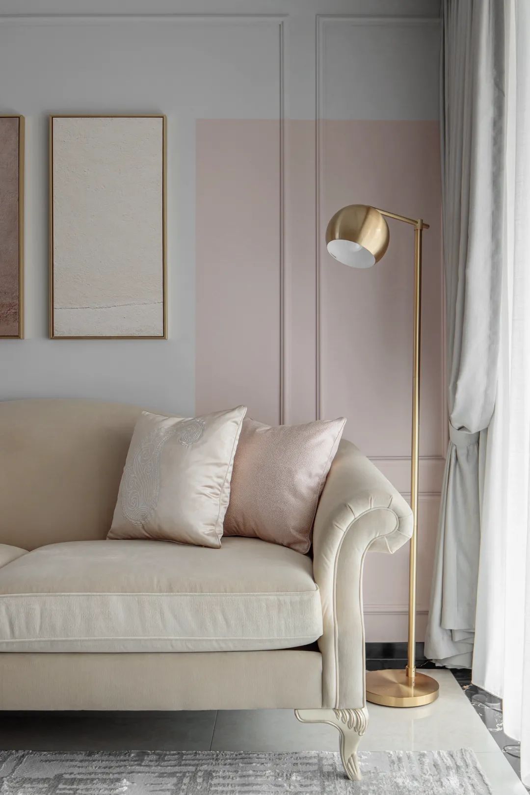 高级灰、牛油果绿、香槟粉，复古与现代并存的浪漫空间 | 宏福樘设计-0