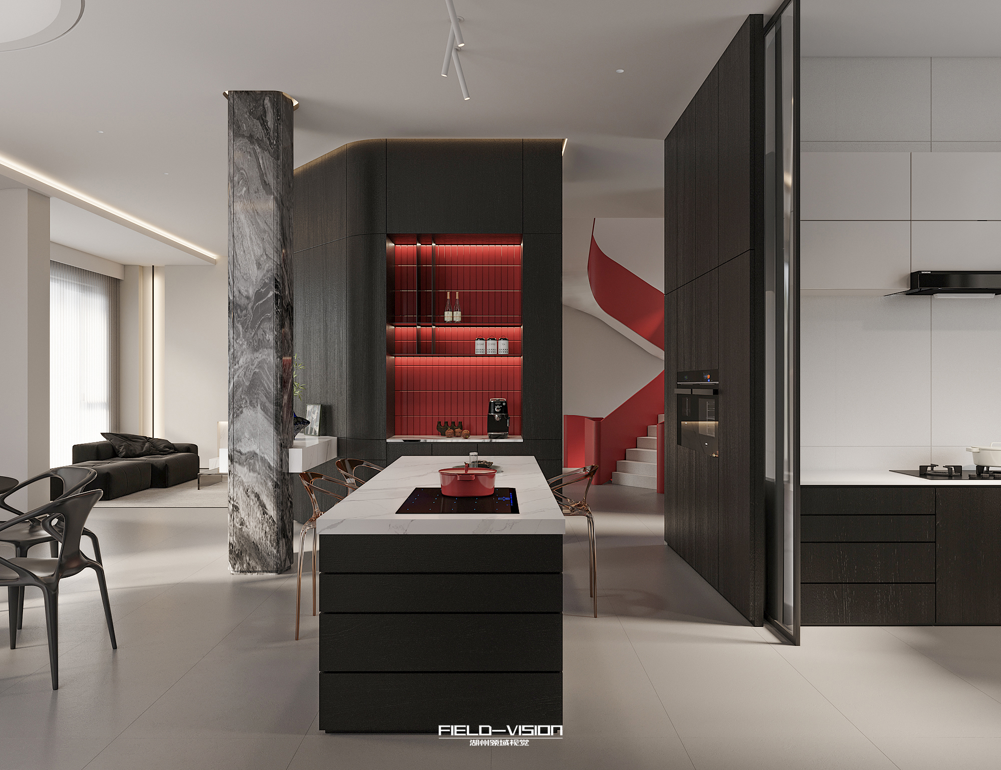 Corona渲染作品┃现代厨房-8