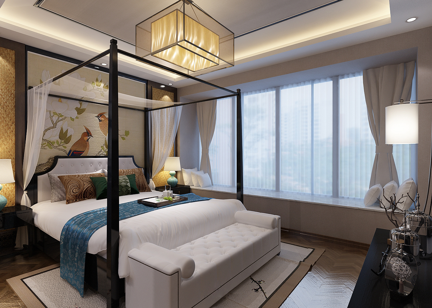 新中式 中式古典 奢华家装别墅样板房-18-33