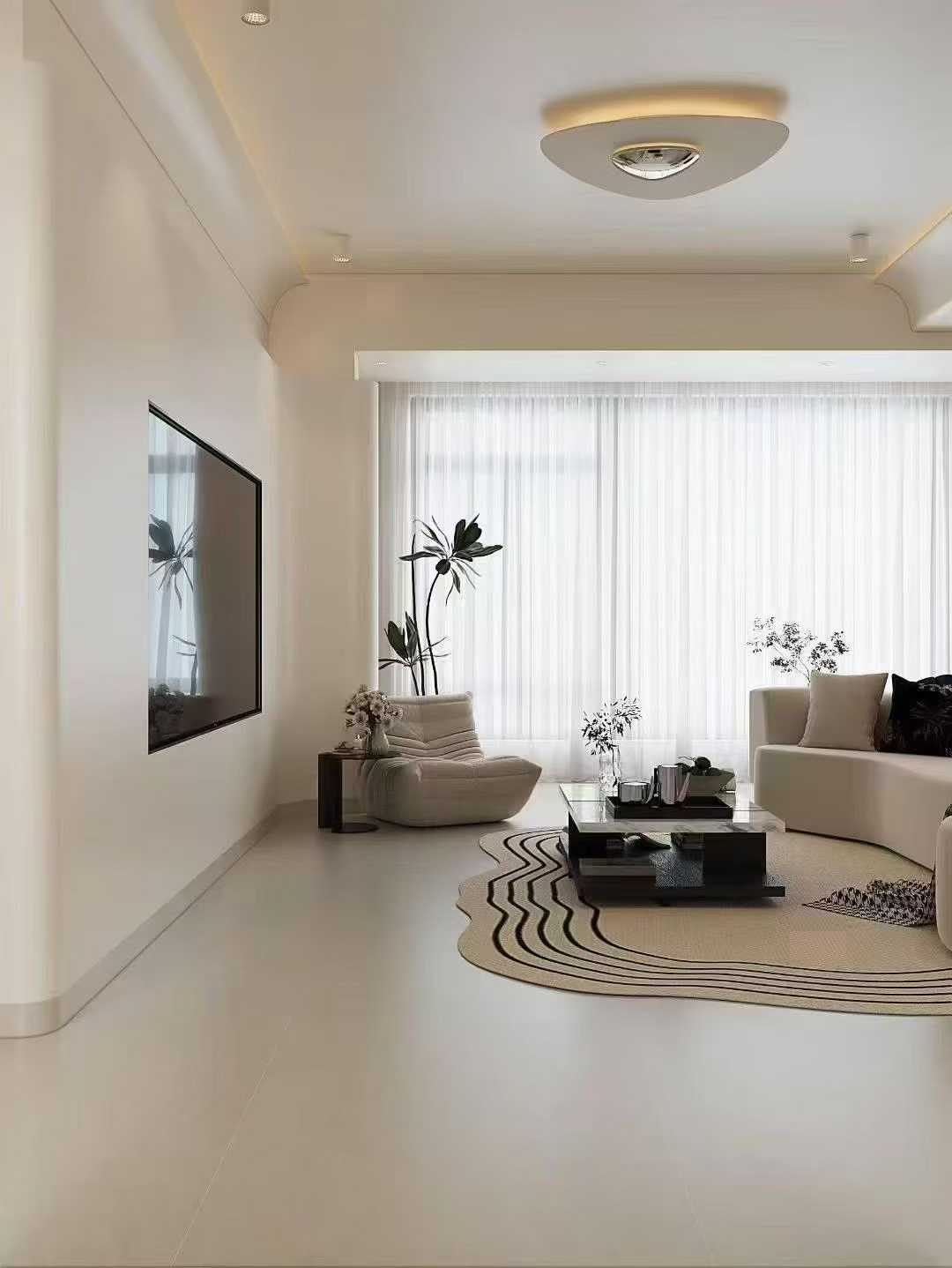 摒弃冗余的线条与色彩，用统一的奶白与浅咖-2