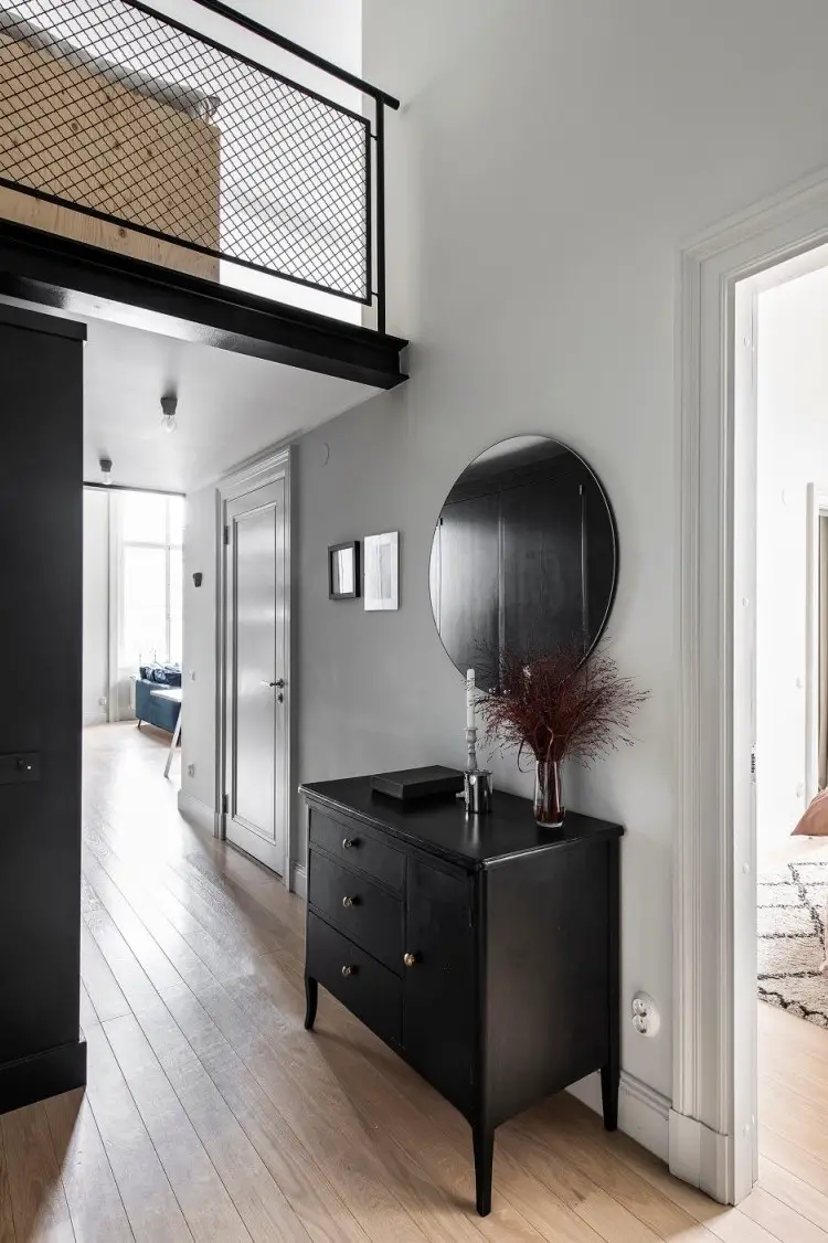 瑞典工业风 loft 设计，现代黑色厨房成亮点-18