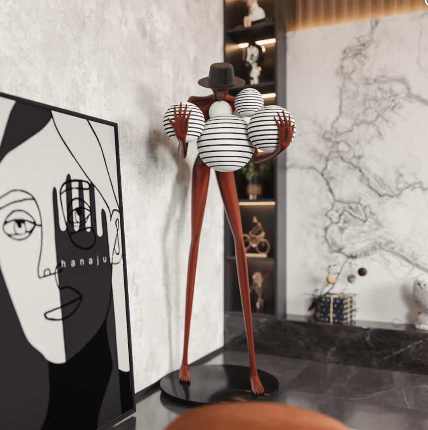 现代港式金属奢华风平层设计-4