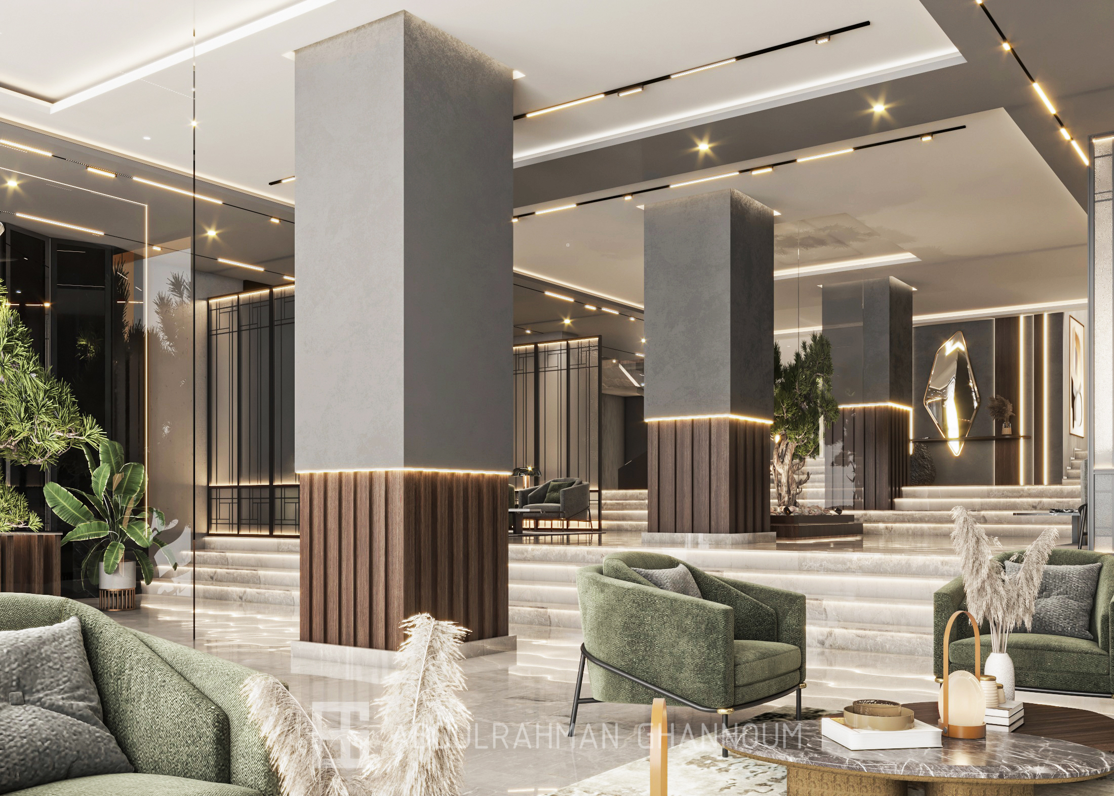 酒店入口室内设计丨Eng. Abdulrahman Ghannoum-0