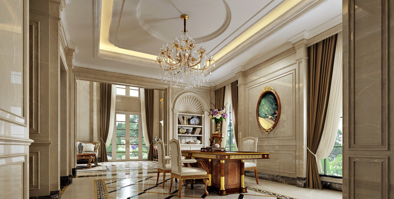 别墅欧式风格室内装修设计案例效果图2-15