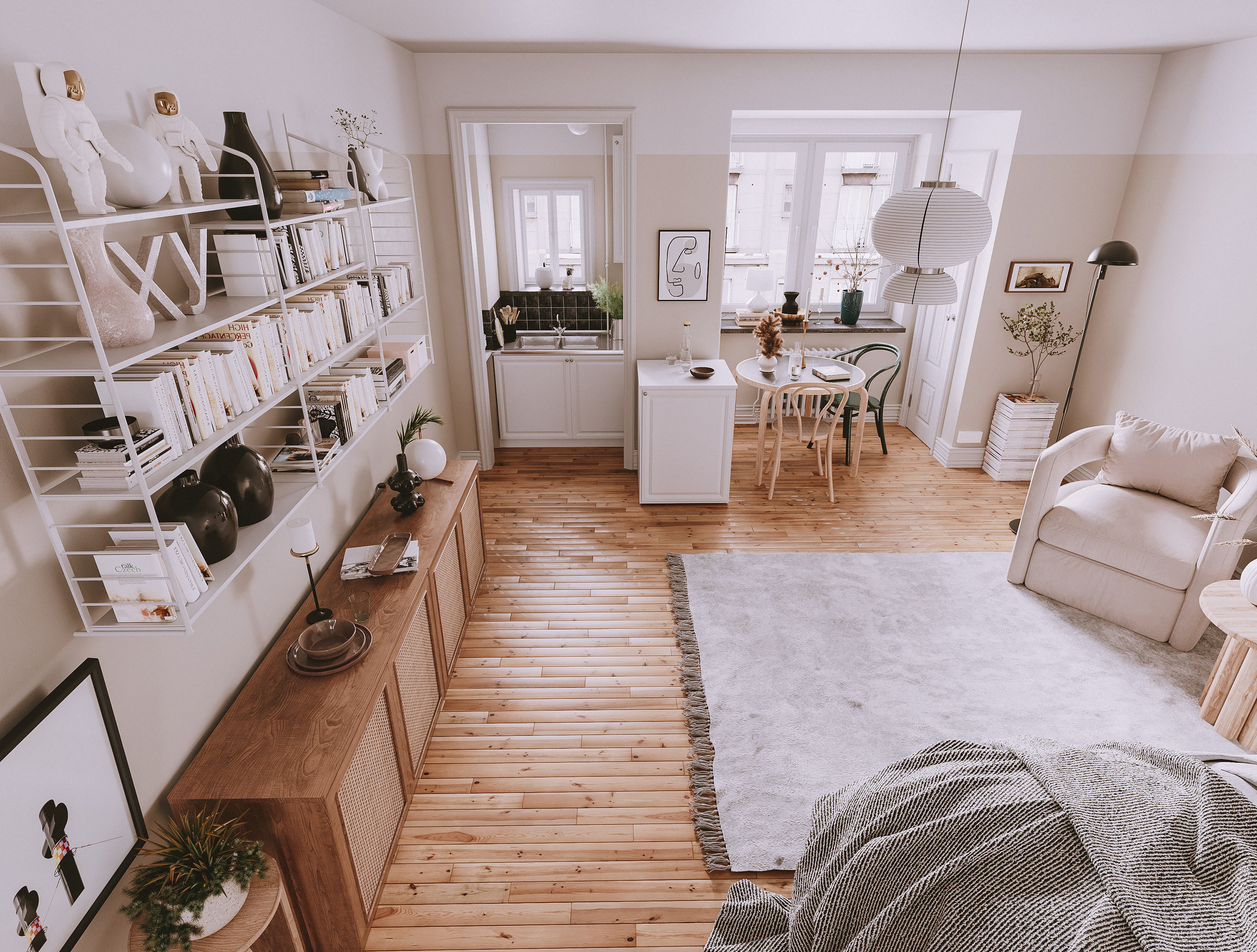 极简白色公寓，VRAY5 打造宜居小空间-2