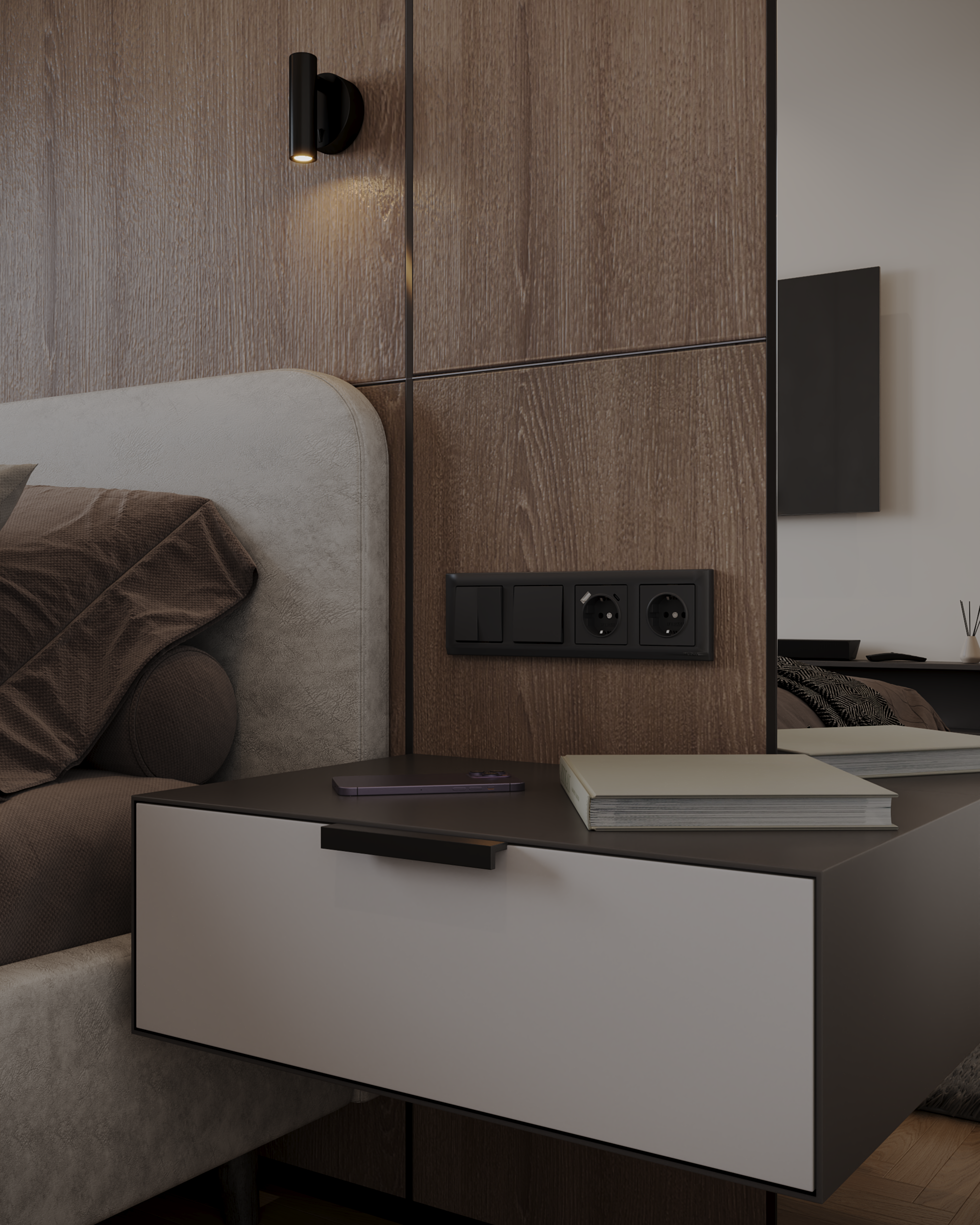 Спальная комната в классическом стиле-18