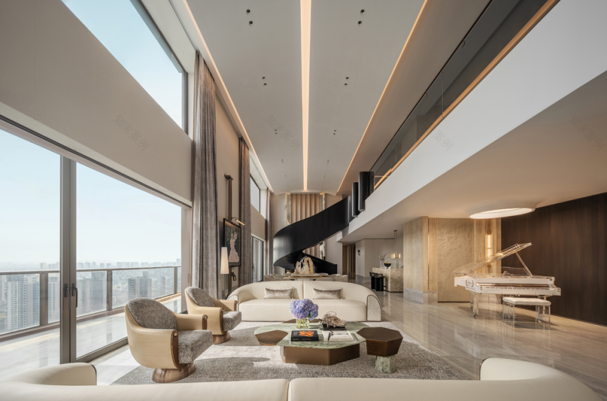 奥迅X新作|流动艺术馆一826㎡顶层复式豪宅设计-24