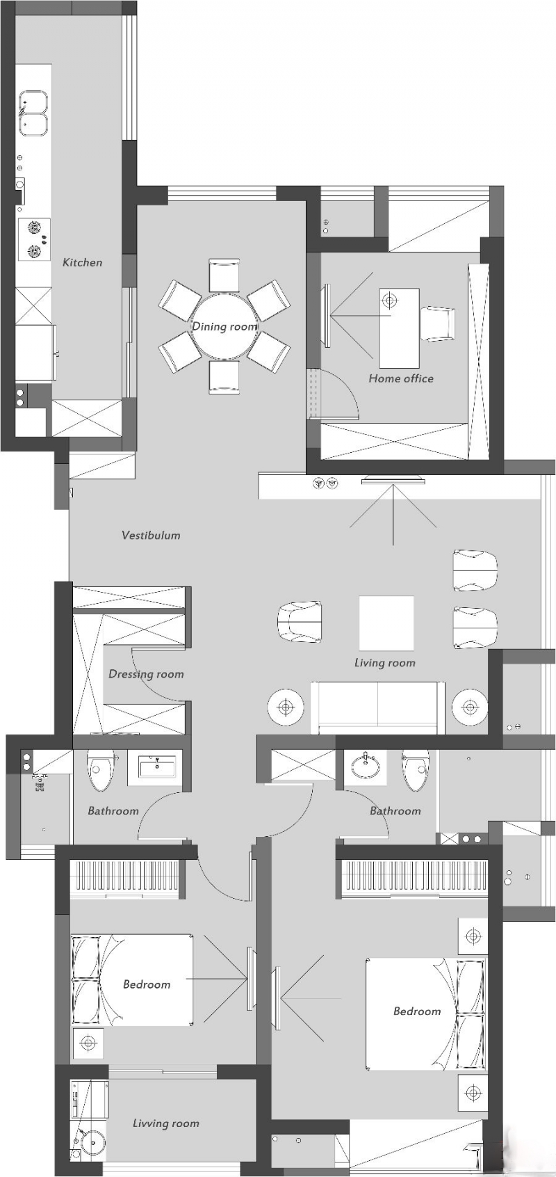134㎡现代简约纯粹空间-2
