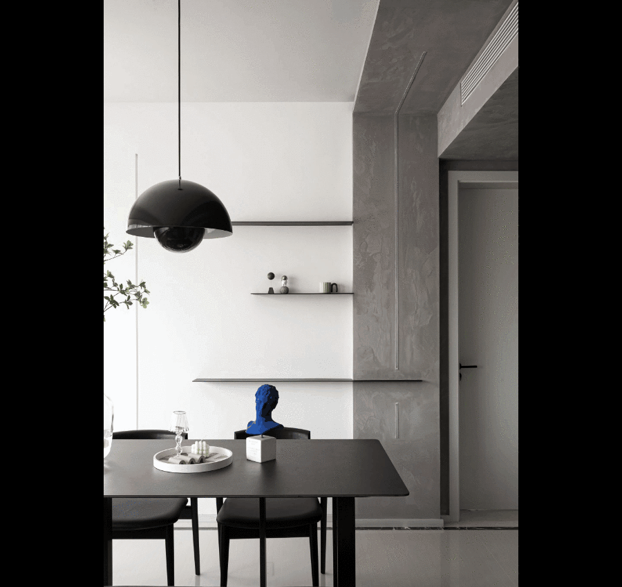 上北设计 | 蓝白之间 | 精装房的艺术变身-8