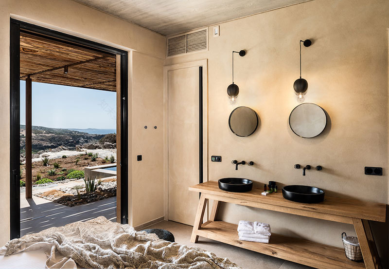 希腊克里特岛自然风光中的时尚别墅设计-16