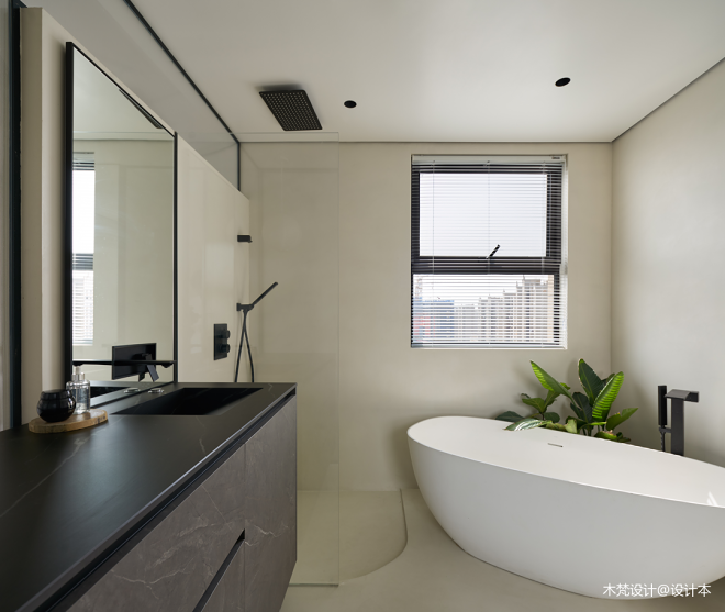 语文老师独居105㎡现代简约家：岛台餐桌、独立猫房、超大办公区-84