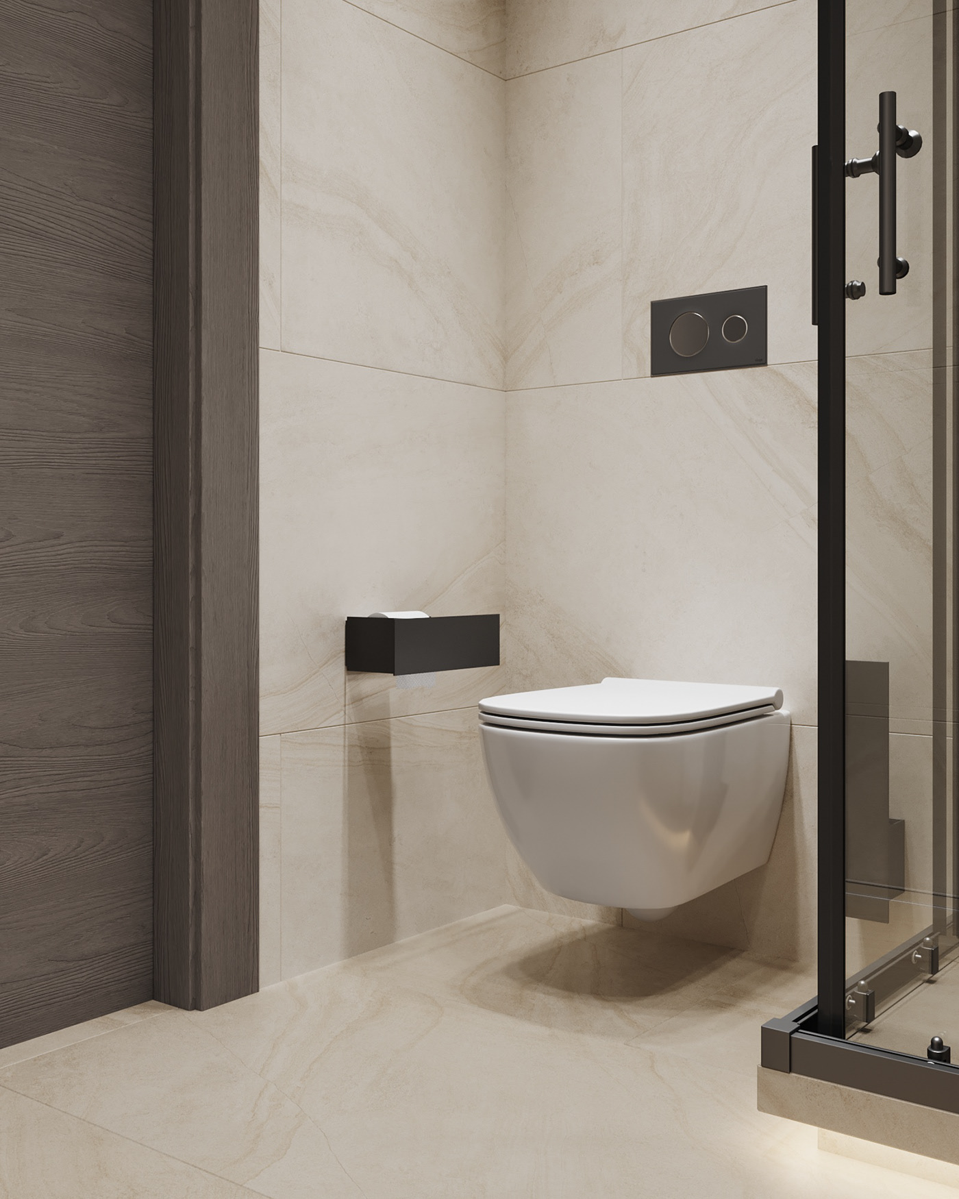 90㎡高级灰色系公寓设计-19