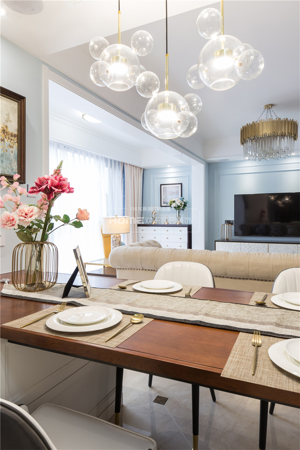 成都中德英伦世邦 140㎡美式轻奢风装修案例解析-47