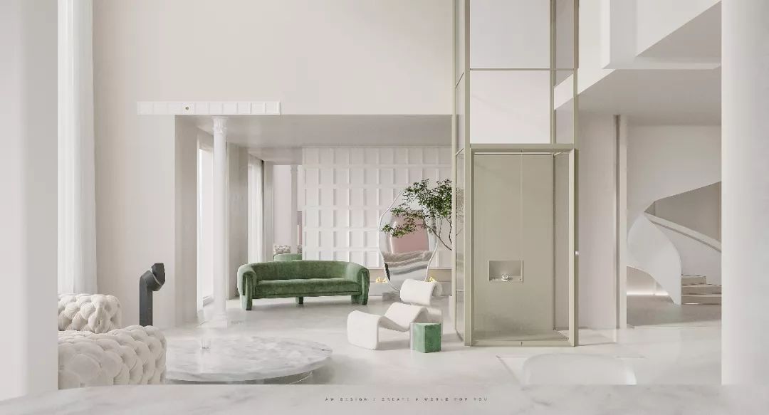 平衡几何与色彩的私宅空间-11