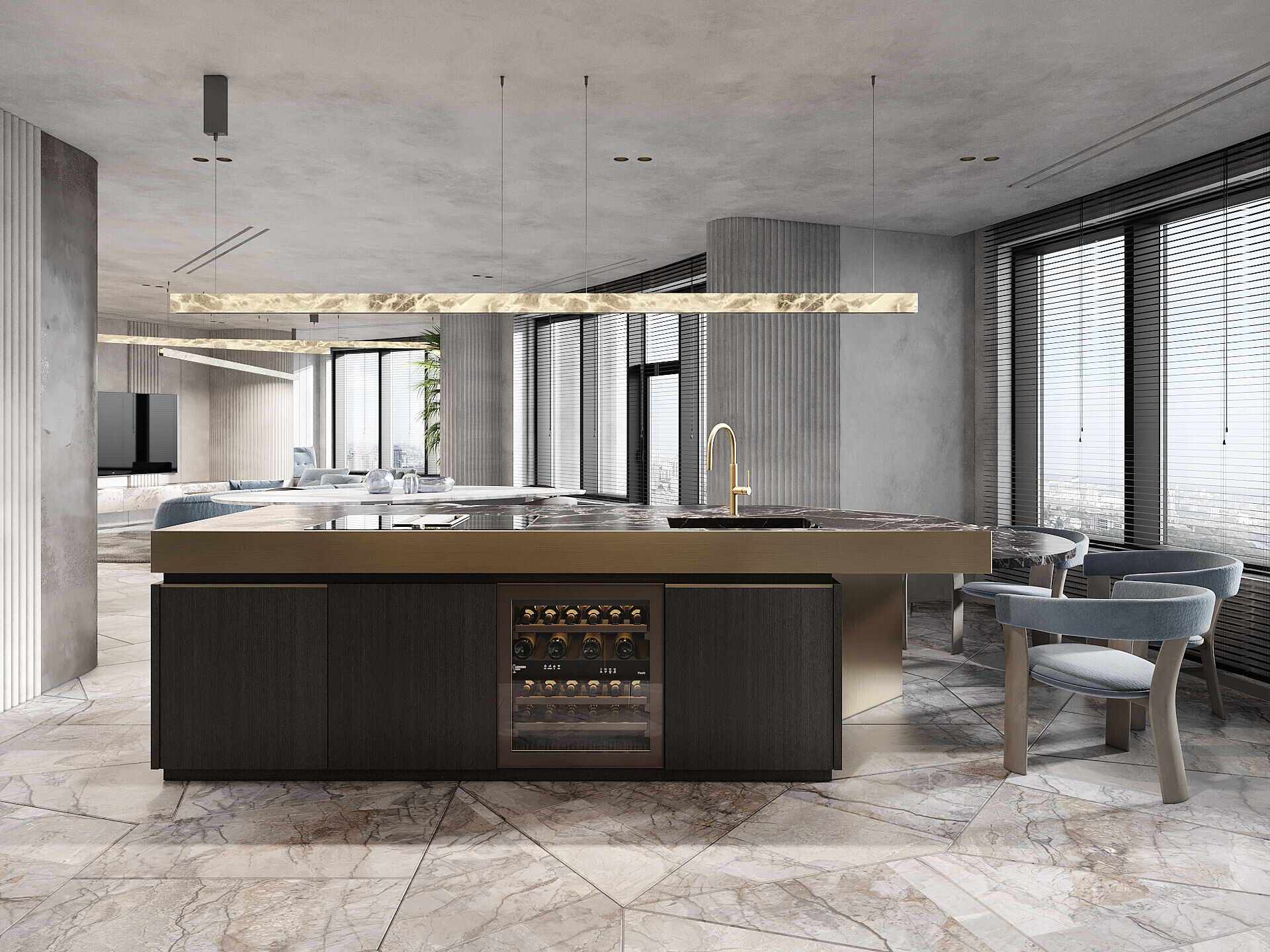 乌克兰极简黑公寓丨乌克兰基辅丨IQOSA-18