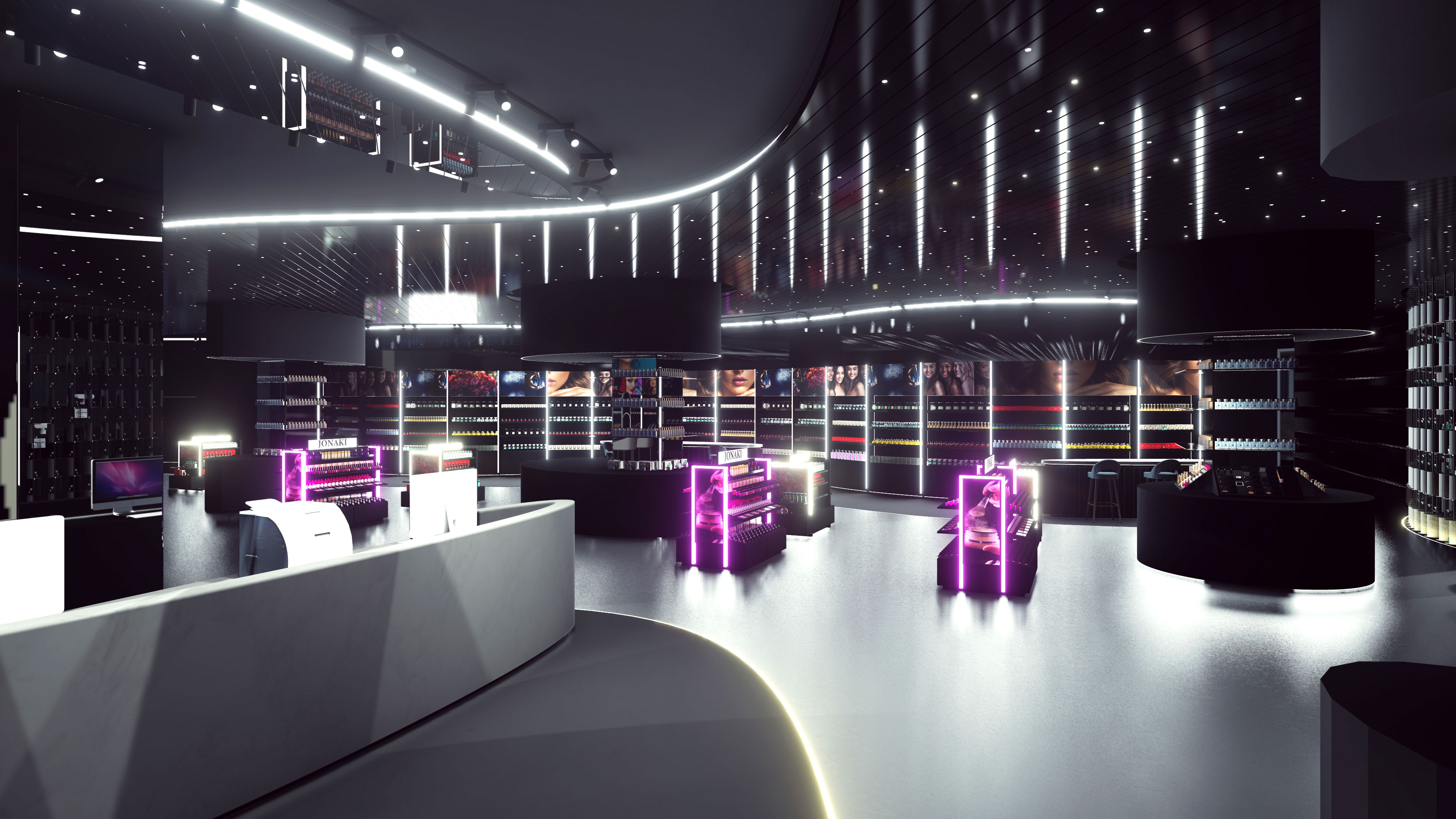 Futuristic Cosmetic Store Interior Design-6