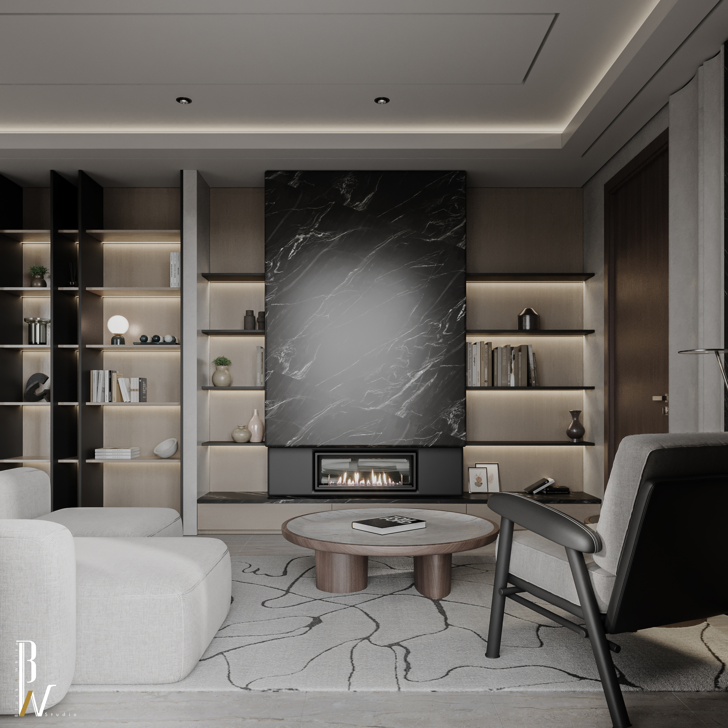 Home Office 设计丨加蓬丨Black N White-20