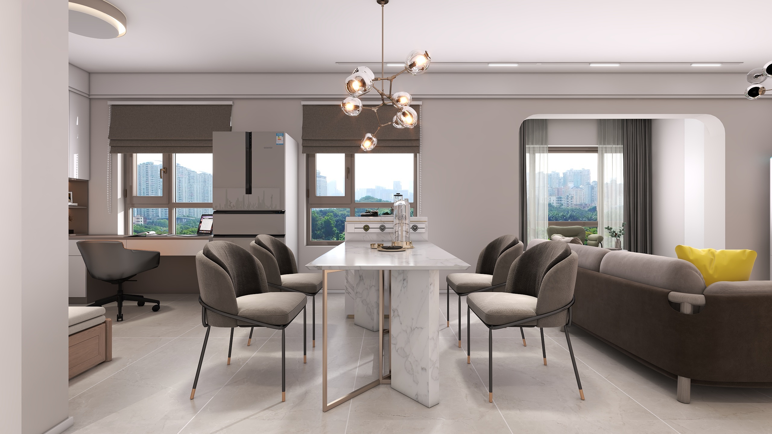 四川成都朗基香颂天府二期（113平方现代简约四居室）-17