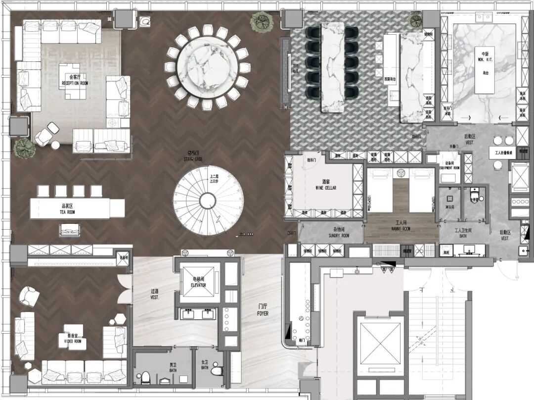 【原创】格致设计出品｜1500㎡意式轻奢空中别墅-23