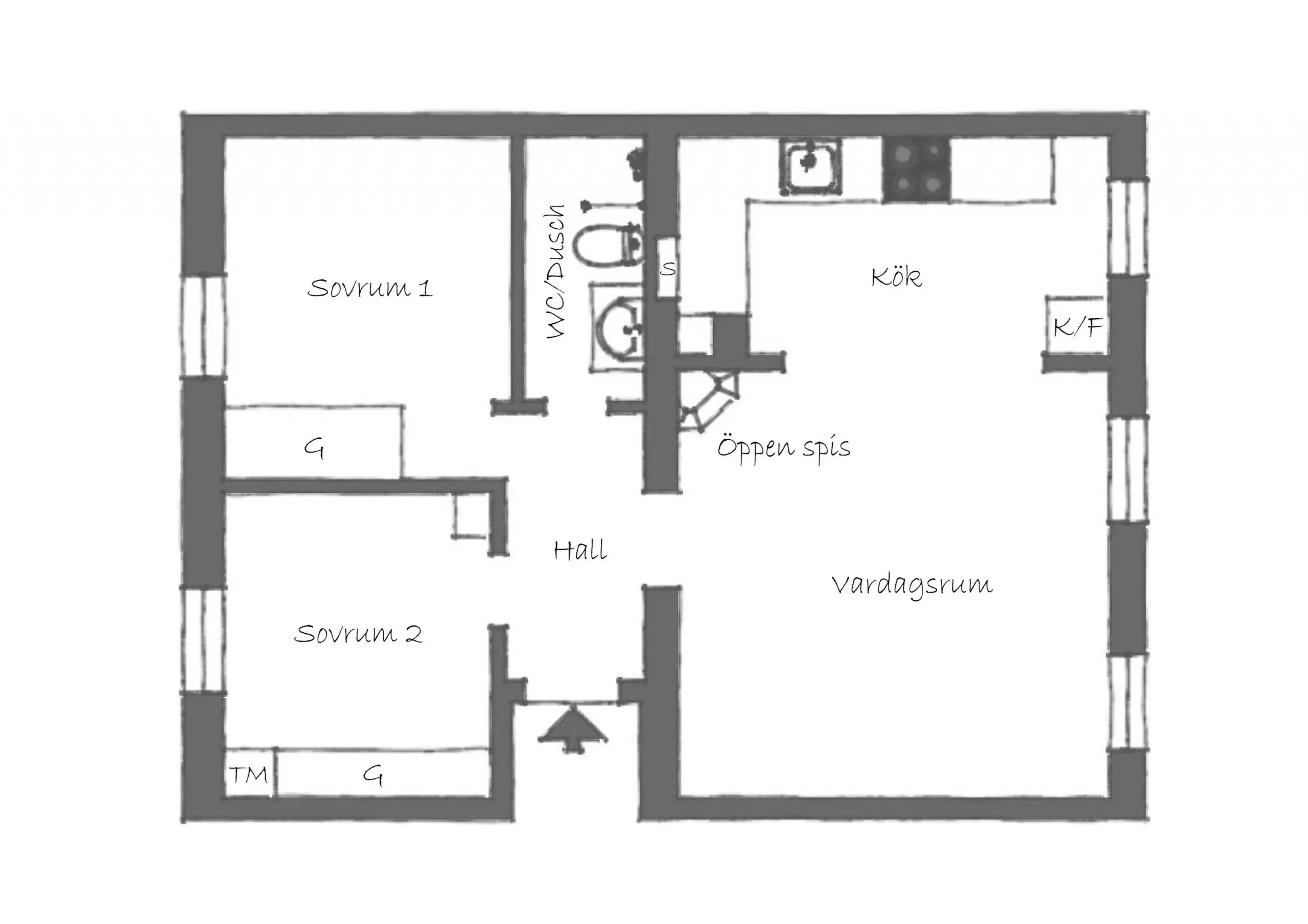 瑞典古韵两居公寓设计-17