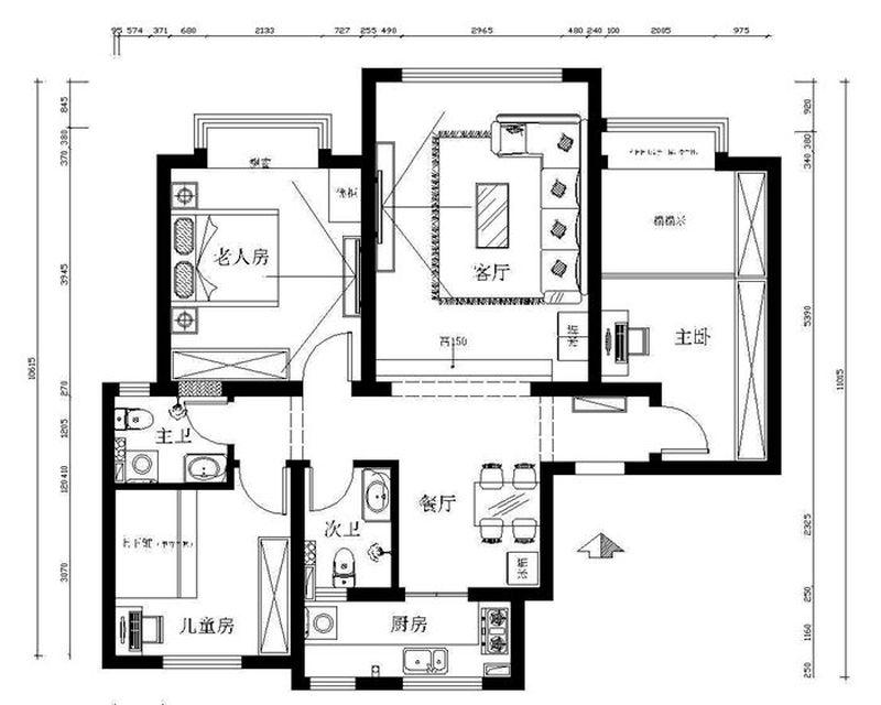 哈尔滨实创装饰打造福顺尚景124平高贵简洁现代三居-9