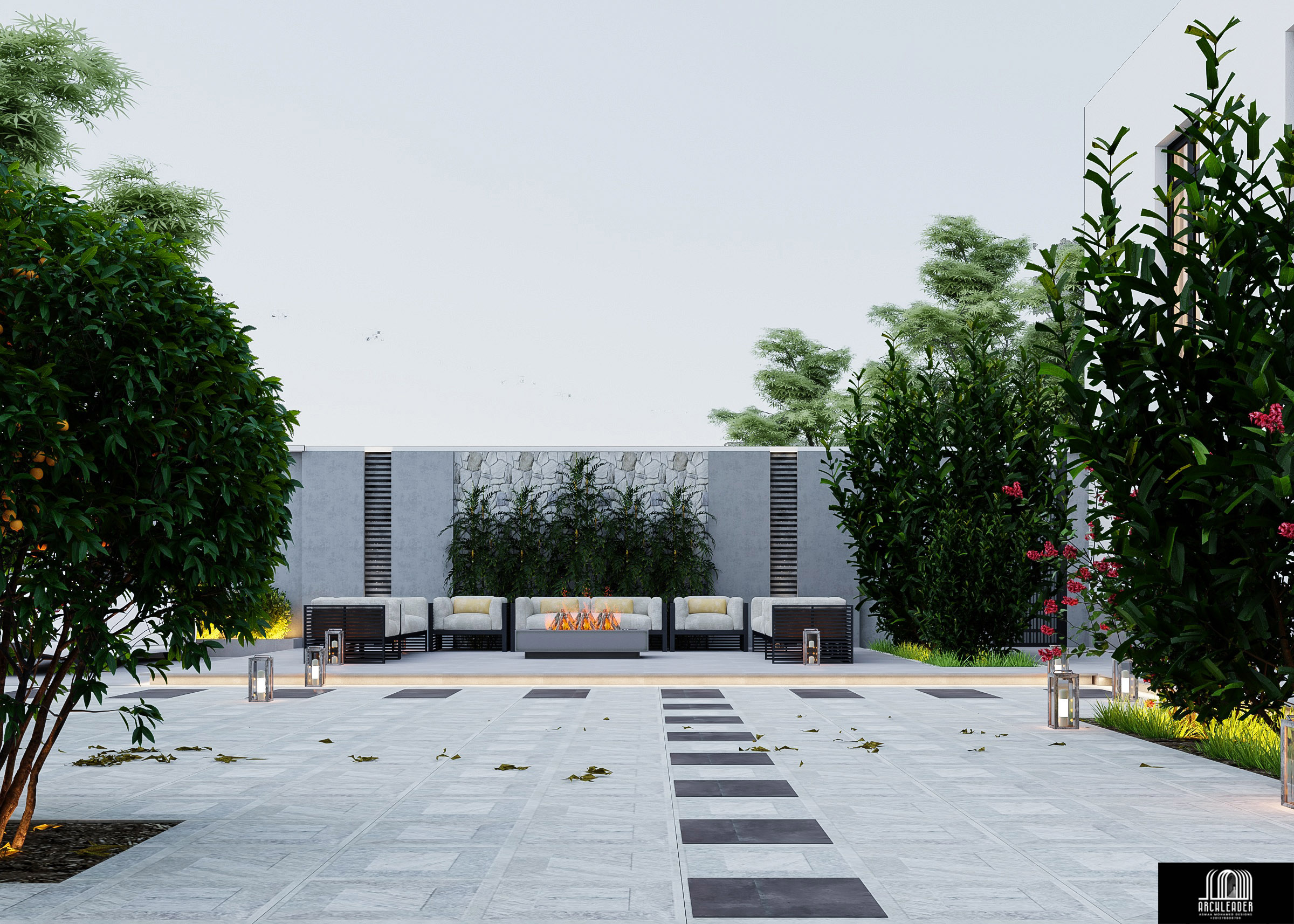 Simple Villa Landscape Design in KSA-1