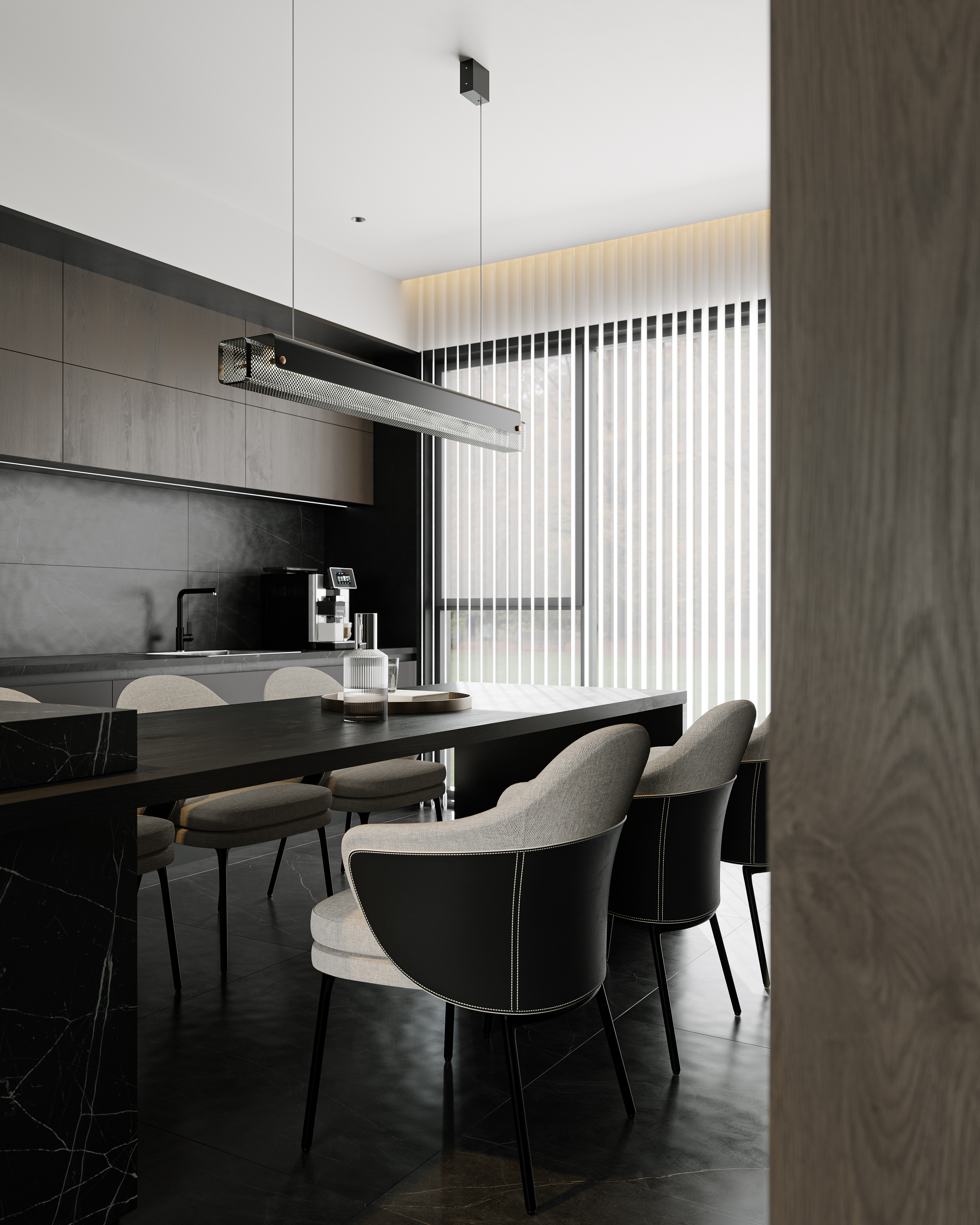 深色调客餐厅渲染-10