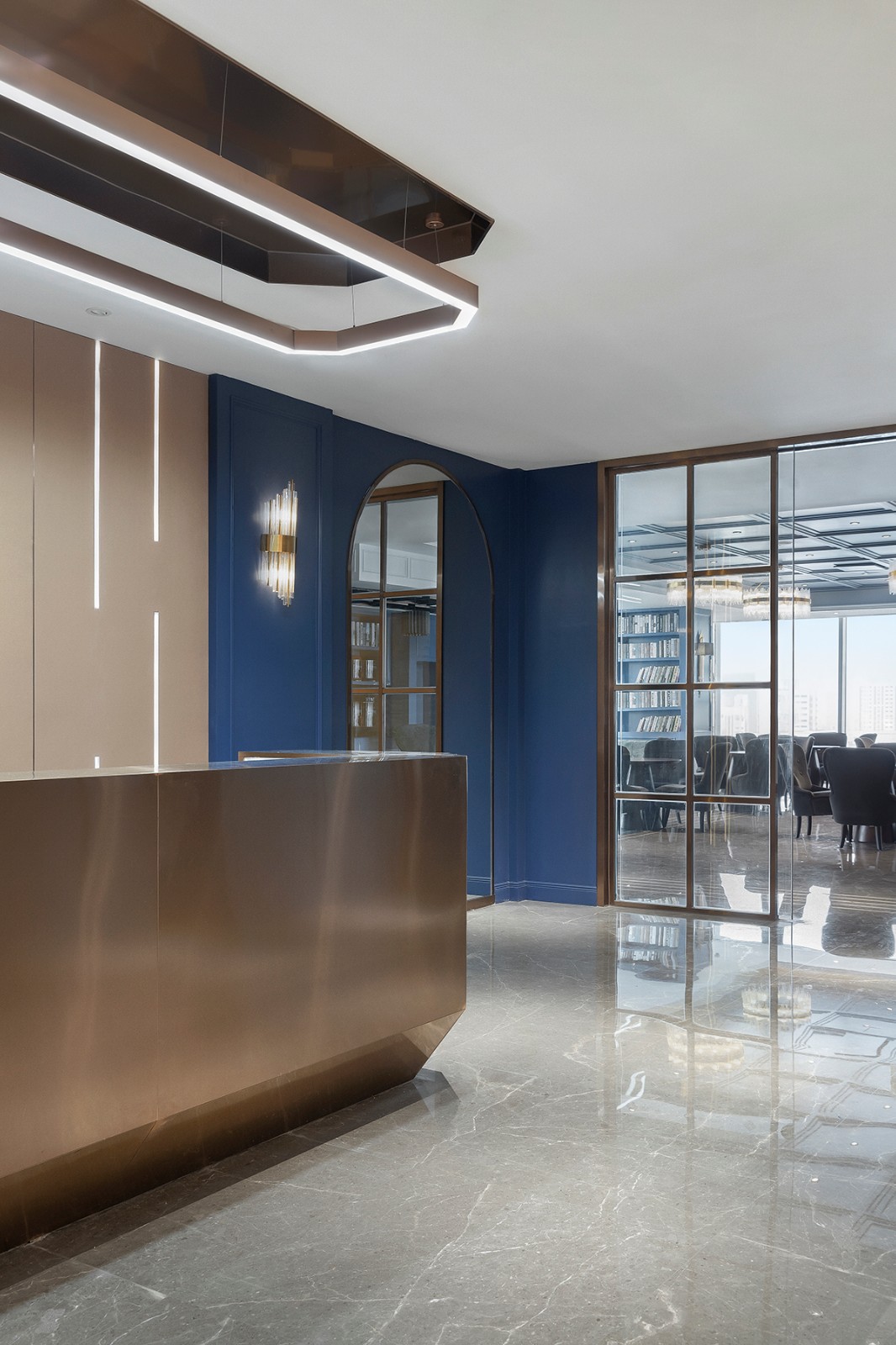 黄铜 复古蓝，营造现代精致空间  太合南方设计-7