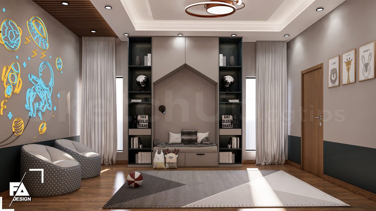 Sketchup儿童房室内模型-5