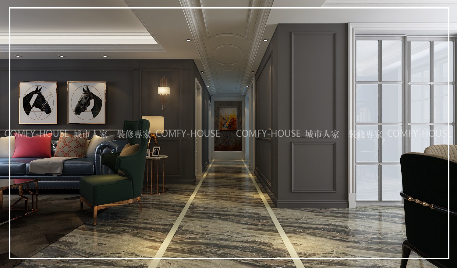 万达文旅城 160㎡美式轻奢四室两厅-6