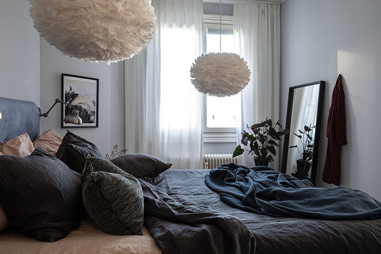 蓝色调的斯堪的纳维亚风格家居设计-21