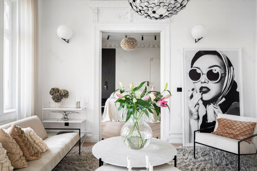 斯德哥尔摩独特公寓 | 黑白装饰的视觉冲击-3