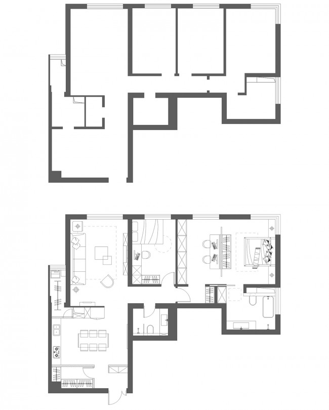 凡白空间—北京三元桥150㎡旧房改造︱门里品牌-4