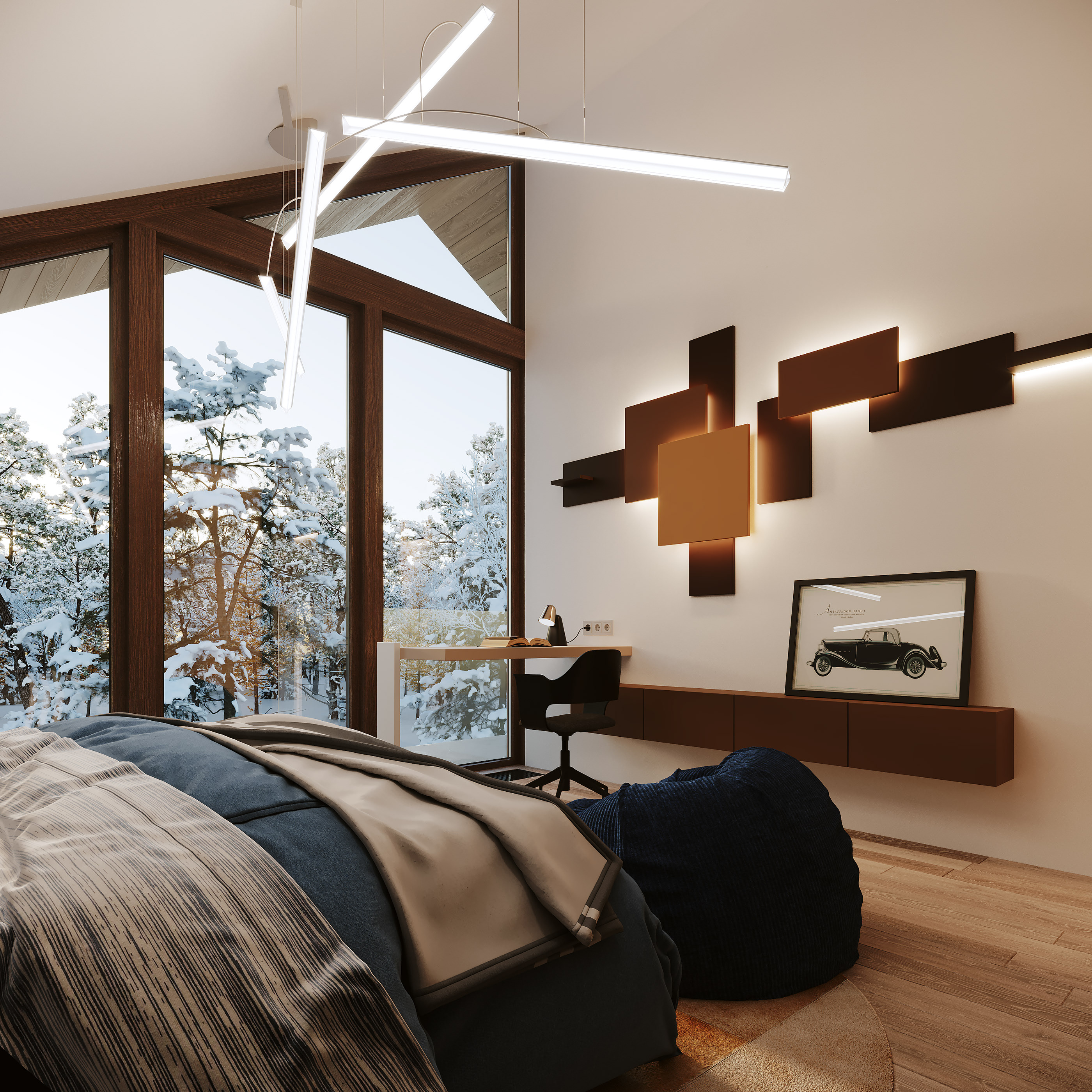 充满舒适和温暖的房子。                     -18