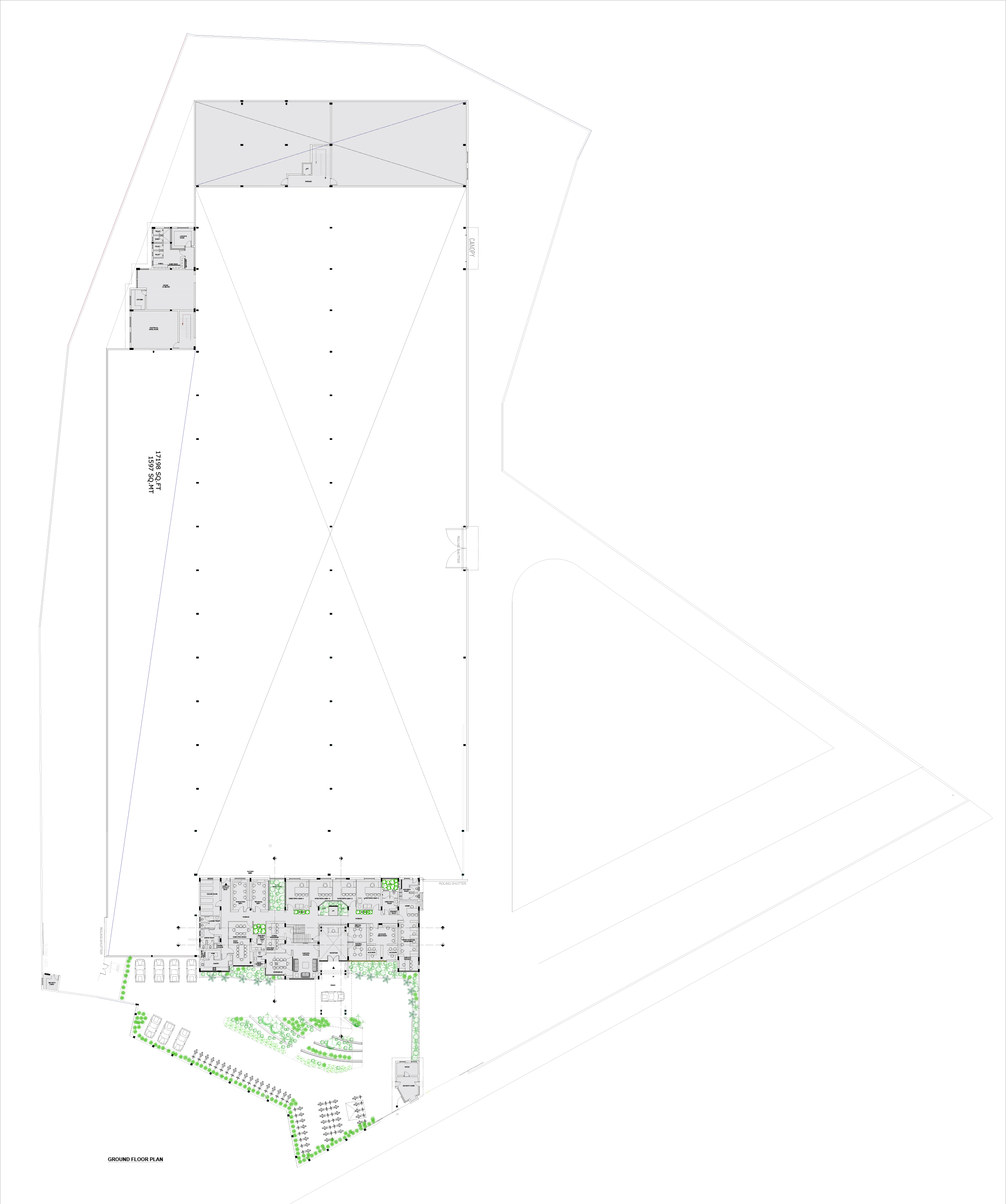波浪形屋顶的纺织印刷机械制造商总部-28