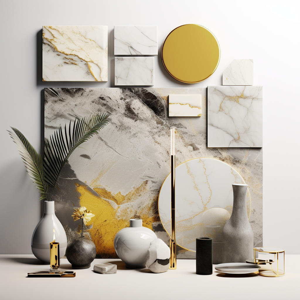Yellow luxury mood board for interior design-3