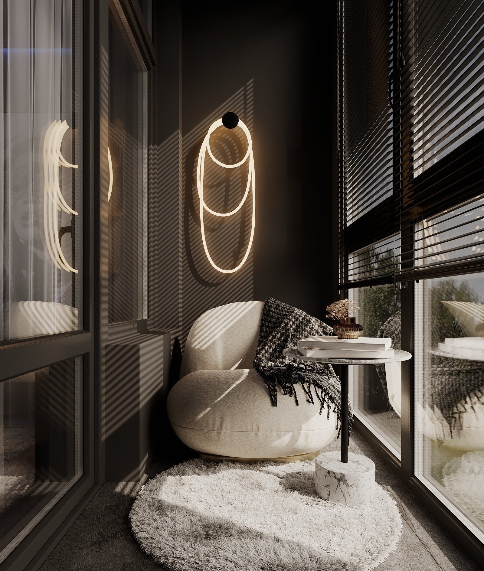 俄罗斯 74㎡深色系空间设计-25