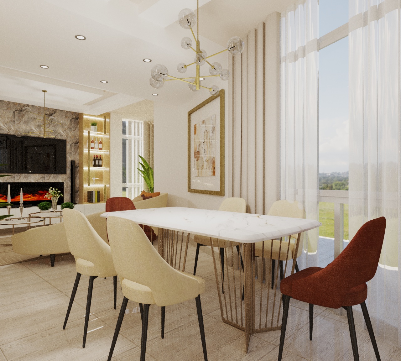 LIVING ROOM DESIGN - DISEÑO DE SALA COMEDOR-5