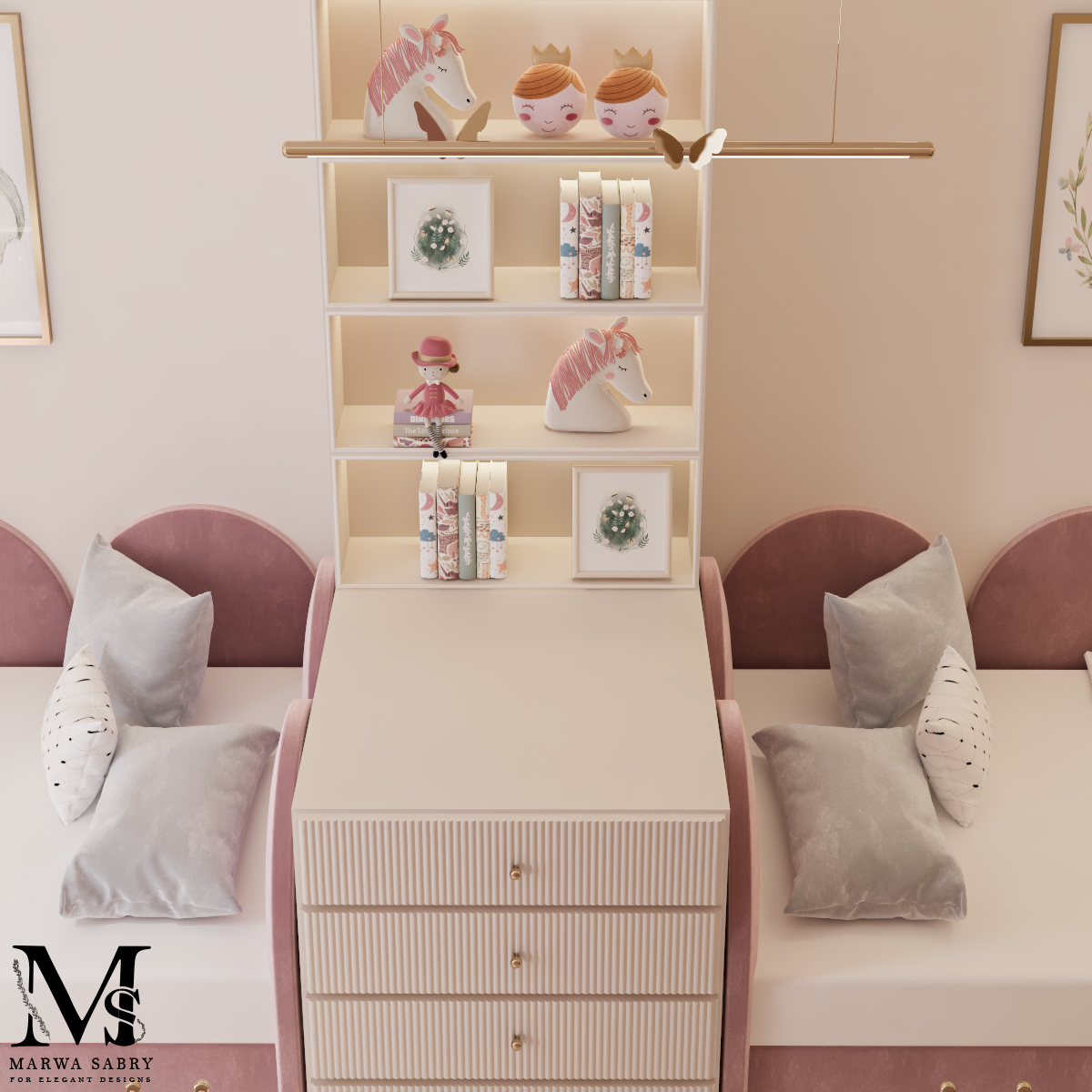 El Mokattam 儿童卧室设计丨埃及开罗丨marwasabrydesigns-11