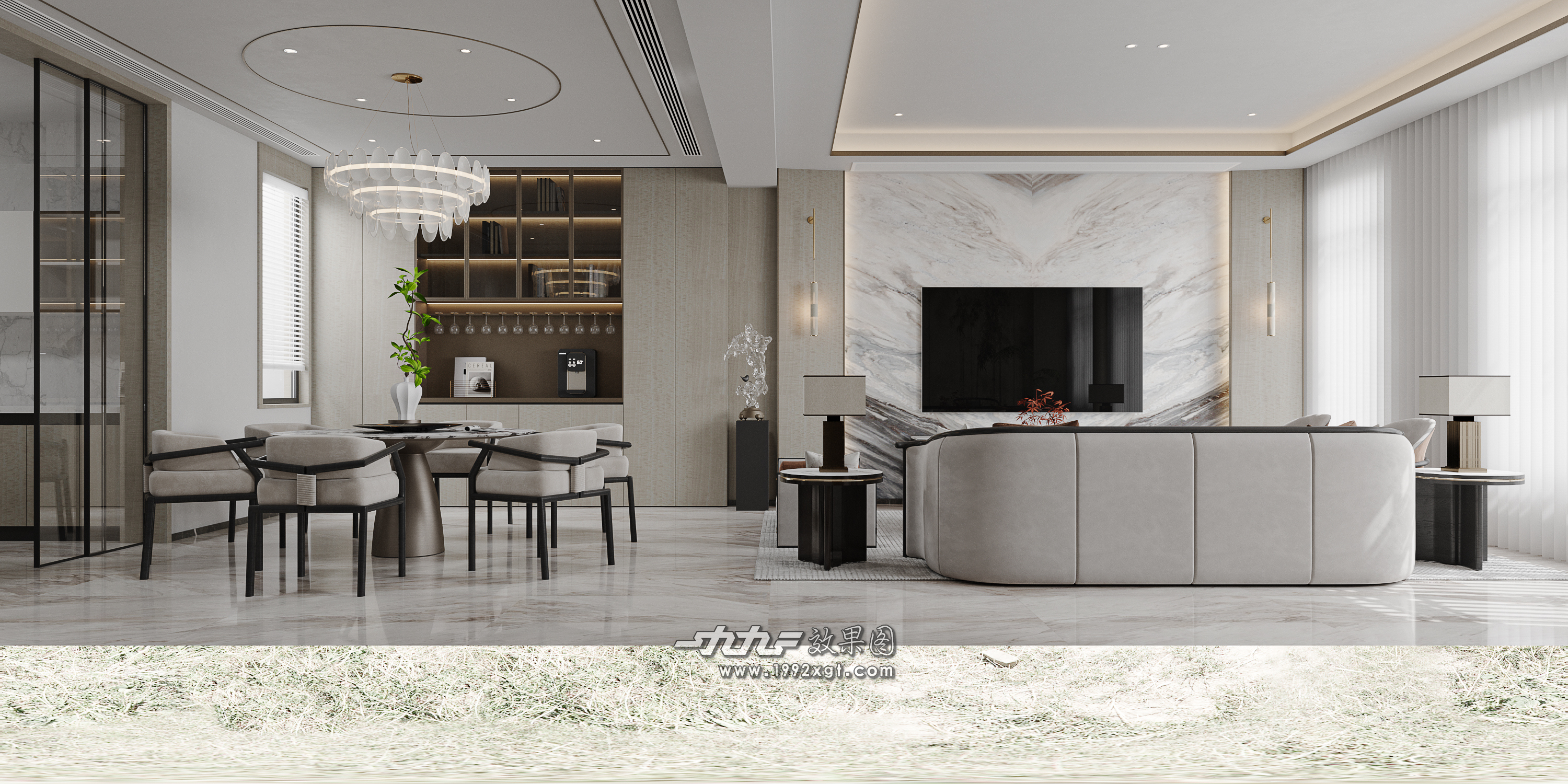 新中式客餐厅别墅-3