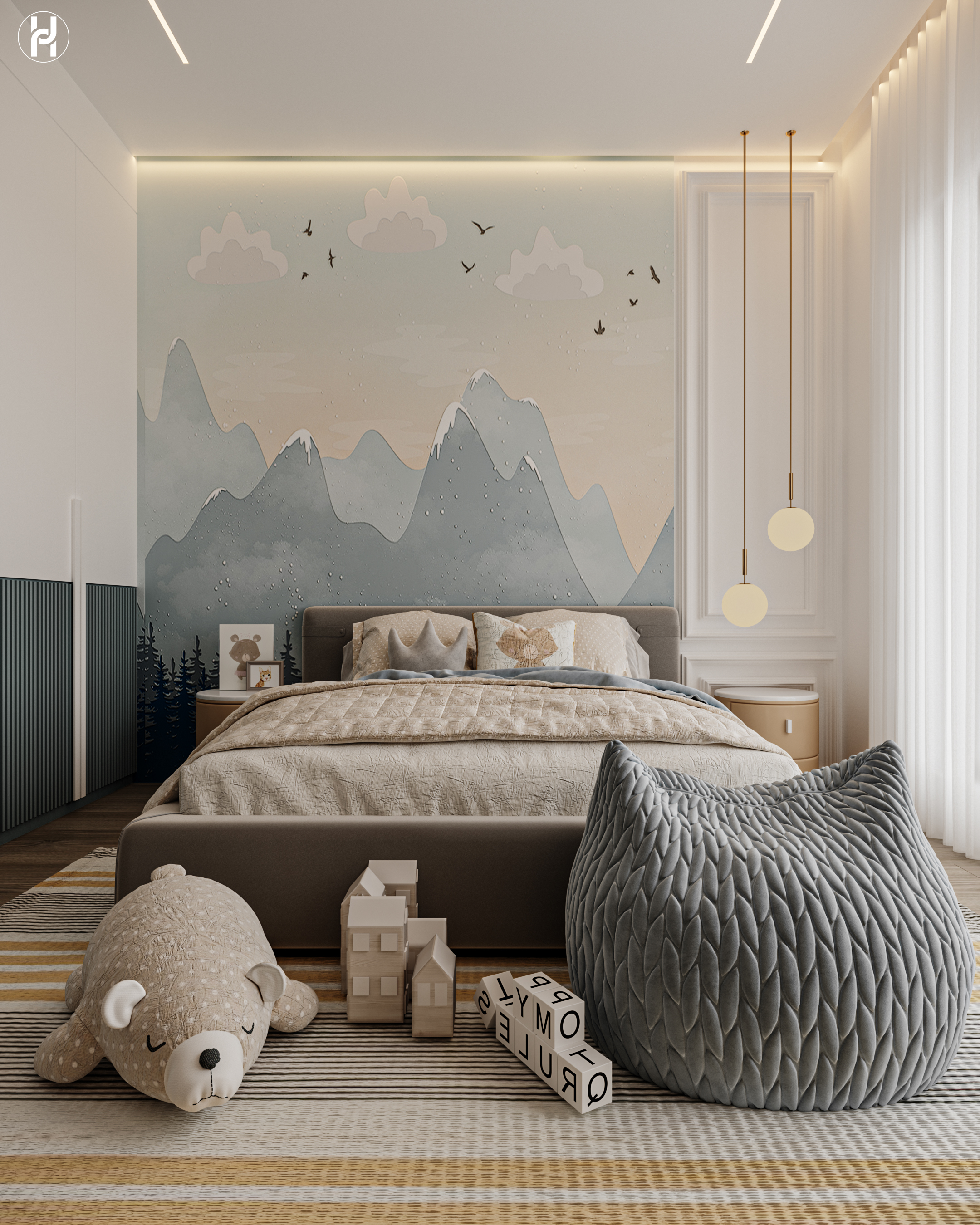 淡蓝色卧室丨埃及丨Noha Ayad-5