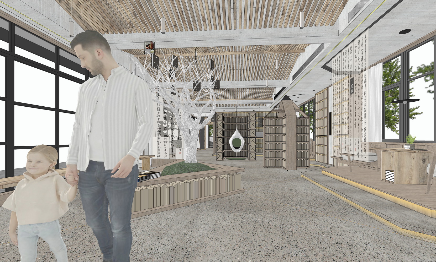 书吧书店图书馆SU模型-6