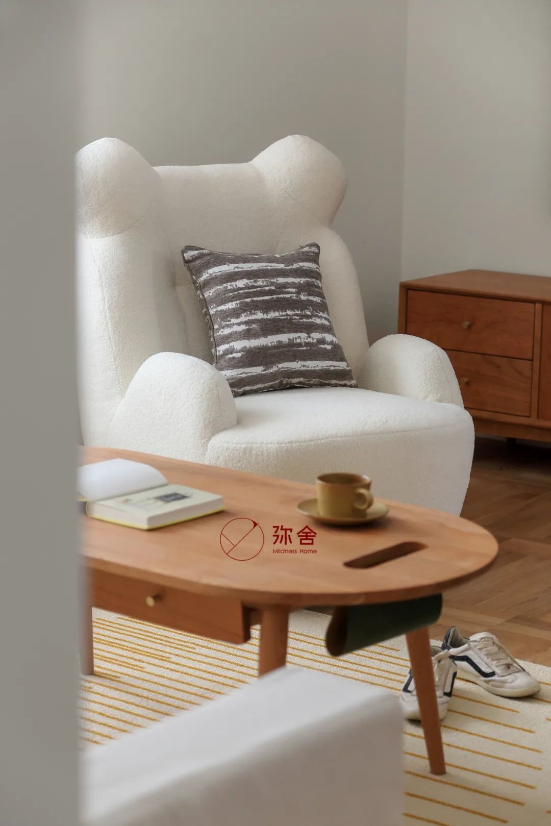 开放式客餐厨、滑滑梯儿童房组成暖暖的原木日系家-32